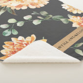 Moderne gelbe Blumen & Kraft Personalisiertes Gesc Sherpadecke (3/4)
