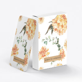 Moderne gelbe Blumen & Kraft Personalisiertes Gesc Spielkarten