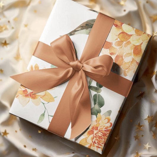 Moderne gelbe Blumen Muster Geschenkpapier