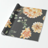 Moderne gelbe Blumen Muster Geschenkpapier (Ungerollt)