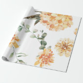 Moderne gelbe Blumenmuster Geschenkpapier (Ungerollt)