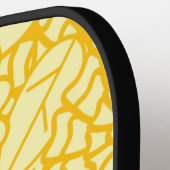 Moderne gelbe Blumenschrift Name Pickleball Paddel Schläger (Linke Seite)