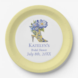 Moderne Gelbe Chinoiserie High-Heel Schuhe Pappteller