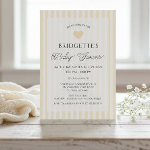 Moderne gelbe Country Club-Baby Shower Einladung
