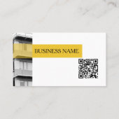 Moderne gelbe Eigentumswohnung QR Code Immobilienm Visitenkarte (Rückseite)
