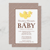 Moderne gelbe Enten-Paar-Babyparty Einladung (Vorne/Hinten)