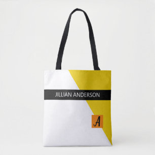 Moderne gelbe Farbblock-Monogramm Tasche