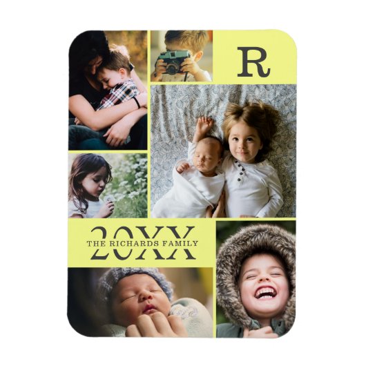 Moderne gelbe Farbblöcke, Reihe 6 Fotomaterial Magnet (Vertikal)