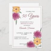 Moderne Gelbe Farbe Blumenmutter Geburtstag Einladung (Vorne/Hinten)