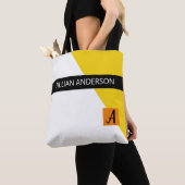 Moderne gelbe Farbe Mit Monogramm blockiert Tasche (Von Nahem)