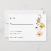 Moderne gelbe florale Boho Chic Einzigartige Hochz RSVP Karte (Vorderseite)