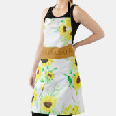Moderne gelbe florale personalisierte rustikale Ge Schürze (InSitu)
