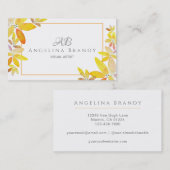 Moderne gelbe florale Visitenkarte (Vorne/Hinten)