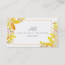 Moderne gelbe florale Visitenkarte