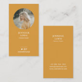 Moderne Gelbe Foto Social Media Business Card Visitenkarte (Vorne/Hinten)
