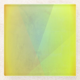 Moderne gelbe geometrische Abstufung Glasuntersetzer