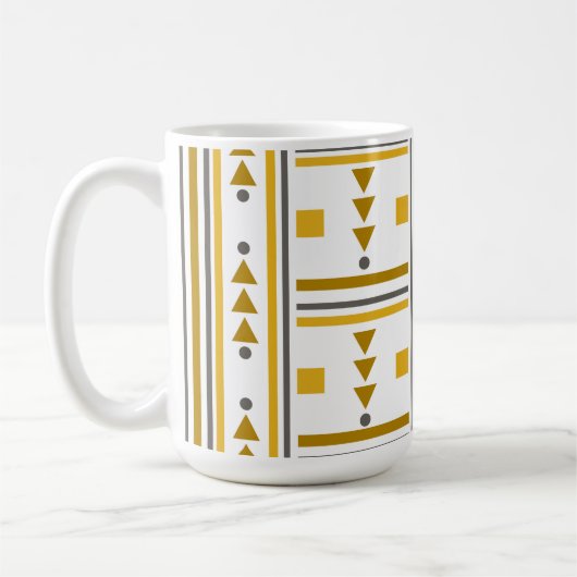 Moderne gelbe geometrische Gemusterte Tasse (Links)