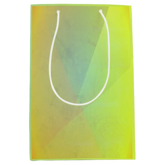 Moderne gelbe geometrische Gradation Mittlere Geschenktüte (Vorderseite)