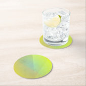 Moderne gelbe geometrische Gradation Runder Pappuntersetzer (Vor Ort)