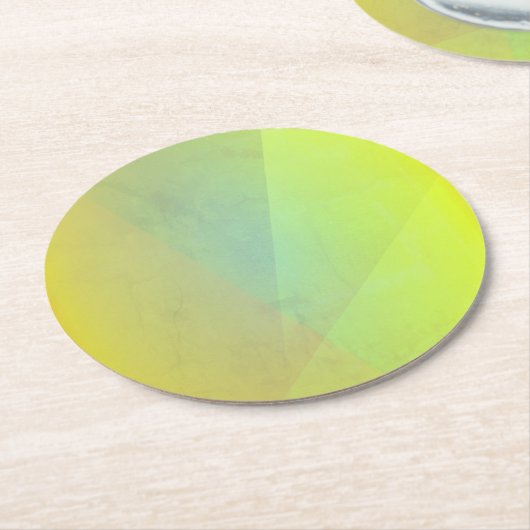 Moderne gelbe geometrische Gradation Runder Pappuntersetzer (Angewinkelt)