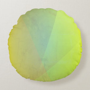 Moderne gelbe geometrische Gradation Rundes Kissen