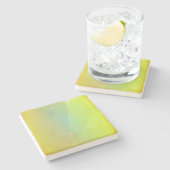 Moderne gelbe geometrische Gradation Steinuntersetzer (Seitenansicht)