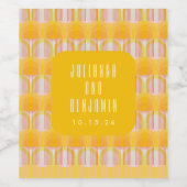 Moderne, gelbe geometrische Linien mit maßgeschnei Weinetikett (Einzelnes Label)