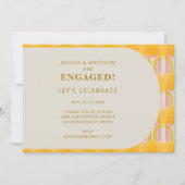 Moderne gelbe geometrische Verlobung Mitte des Jah Einladung (Vorderseite)