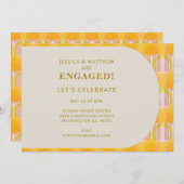 Moderne gelbe geometrische Verlobung Mitte des Jah Einladung (Vorne/Hinten)