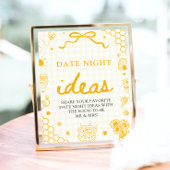 Moderne gelbe Gingham-Honigbiene Date Night Ideen Poster