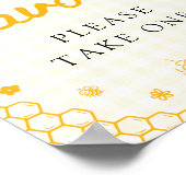 Moderne gelbe Gingham-Honigbiene-Gunstbezeigung Poster (Ecke)