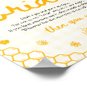 Moderne Gelbe Gingham-Honigbiene-Sag-Nicht-Braut Poster (Ecke)