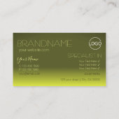 Moderne gelbe, glänzende Spiegelbriefe mit Logo Visitenkarte (Rückseite)