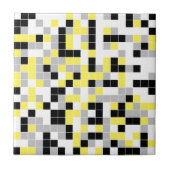 Moderne gelbe graue schwarze geometrische Keramikf Fliese (Vorderseite)