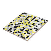 Moderne gelbe graue schwarze geometrische Keramikf Fliese (Seite)