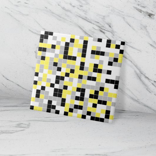 Moderne gelbe graue schwarze geometrische Keramikf Fliese