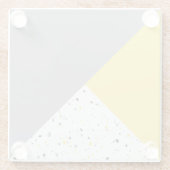 Moderne Gelbe Graue Terrazzo Glasuntersetzer (Rückseite)