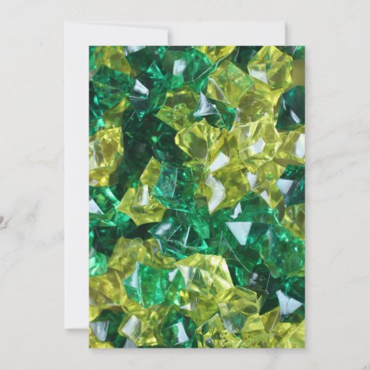 Moderne Gelbe Grüne Edelsteine Hochzeitsreise Einladung (Rückseite)