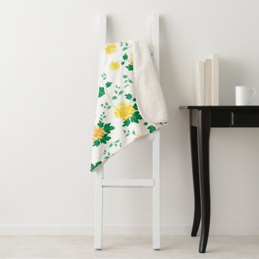 Moderne gelbe grüne Farbe Sherpadecke (Beispiel)