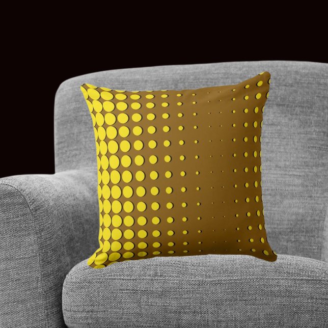 Moderne Gelbe Halbtonpunkte Kissen (Modern Yellow Halftone Dots Throw Pillow)