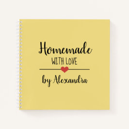 Moderne Gelbe helle Ausführung mit Liebe-Rezept-No Notizblock