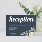 Moderne gelbe Hochzeit mit blühenden Blumen Begleitkarte (Stehend Vorderseite)