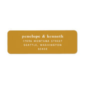 Moderne, gelbe Hochzeitstil-Rücksendeadresse (Vorne)