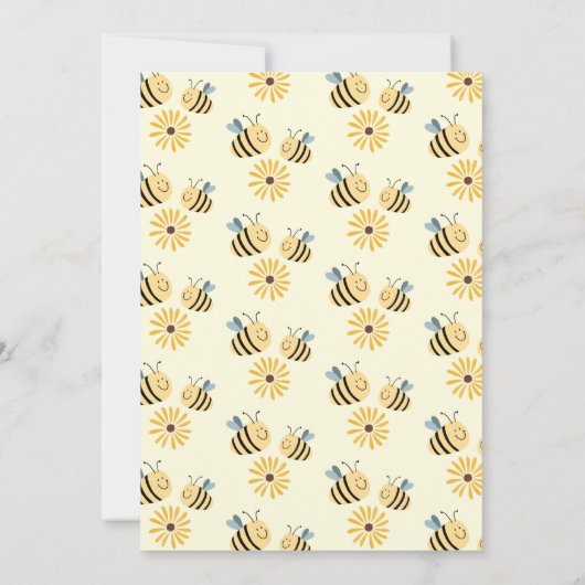 Moderne gelbe Hummel und Sonnenblumendusche Einladung (Rückseite)