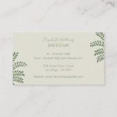 Moderne, gelbe Innendekoration - Visitenkarte (Rückseite)