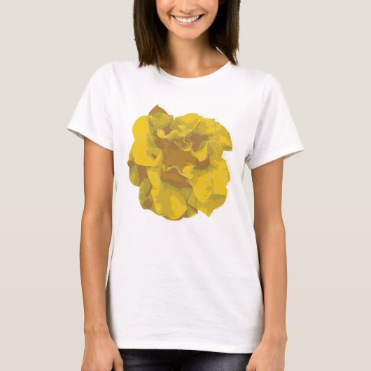 Moderne gelbe Kamelienblumen T-Shirt (Vorderseite)