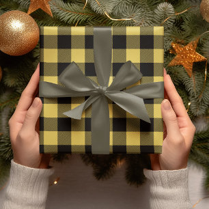 Moderne gelbe Karo-Weihnachten Geschenkpapier