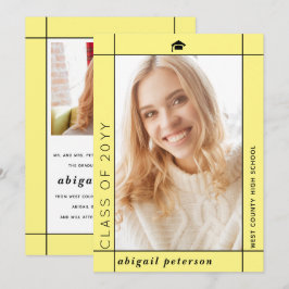 Moderne gelbe Klasse 2025 Abschluss Foto Ankündigung