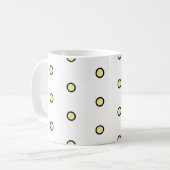 Moderne gelbe Kreis-Punkt-Muster Geometrie Kaffeetasse (Vorderseite Links)