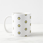 Moderne gelbe Kreis-Punkt-Muster Geometrie Kaffeetasse (Links)
